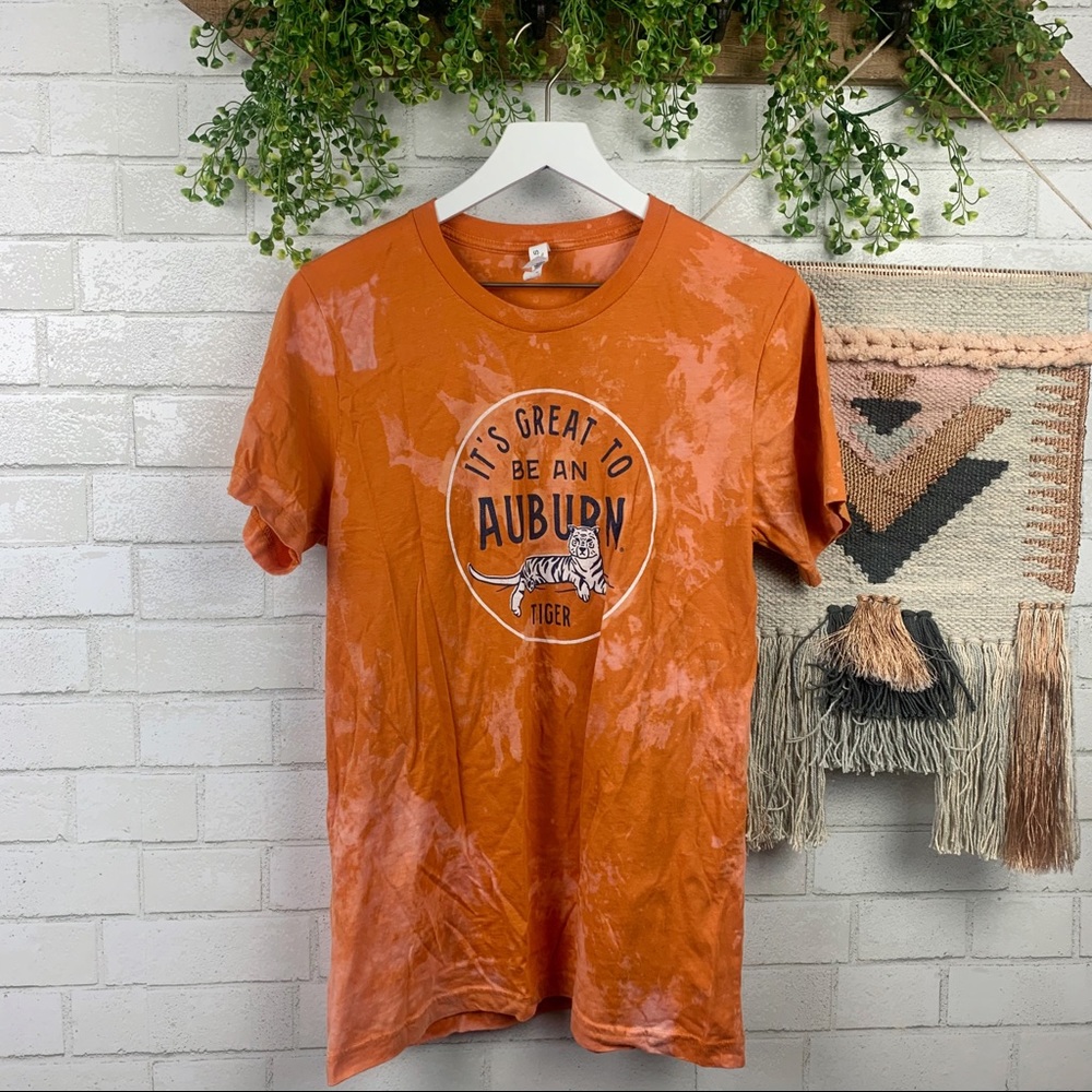 Auburn Tigers Bleach Splatter Graphic Tee SZ M
